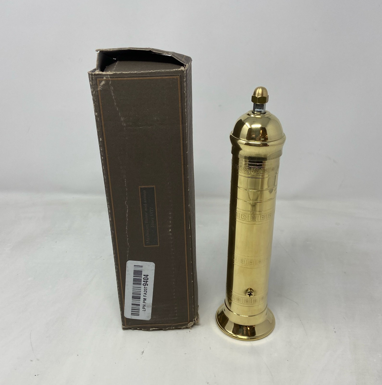 Alexander Home Original Greek Pepper Mill - 9-Inch Brass Manual Grinder