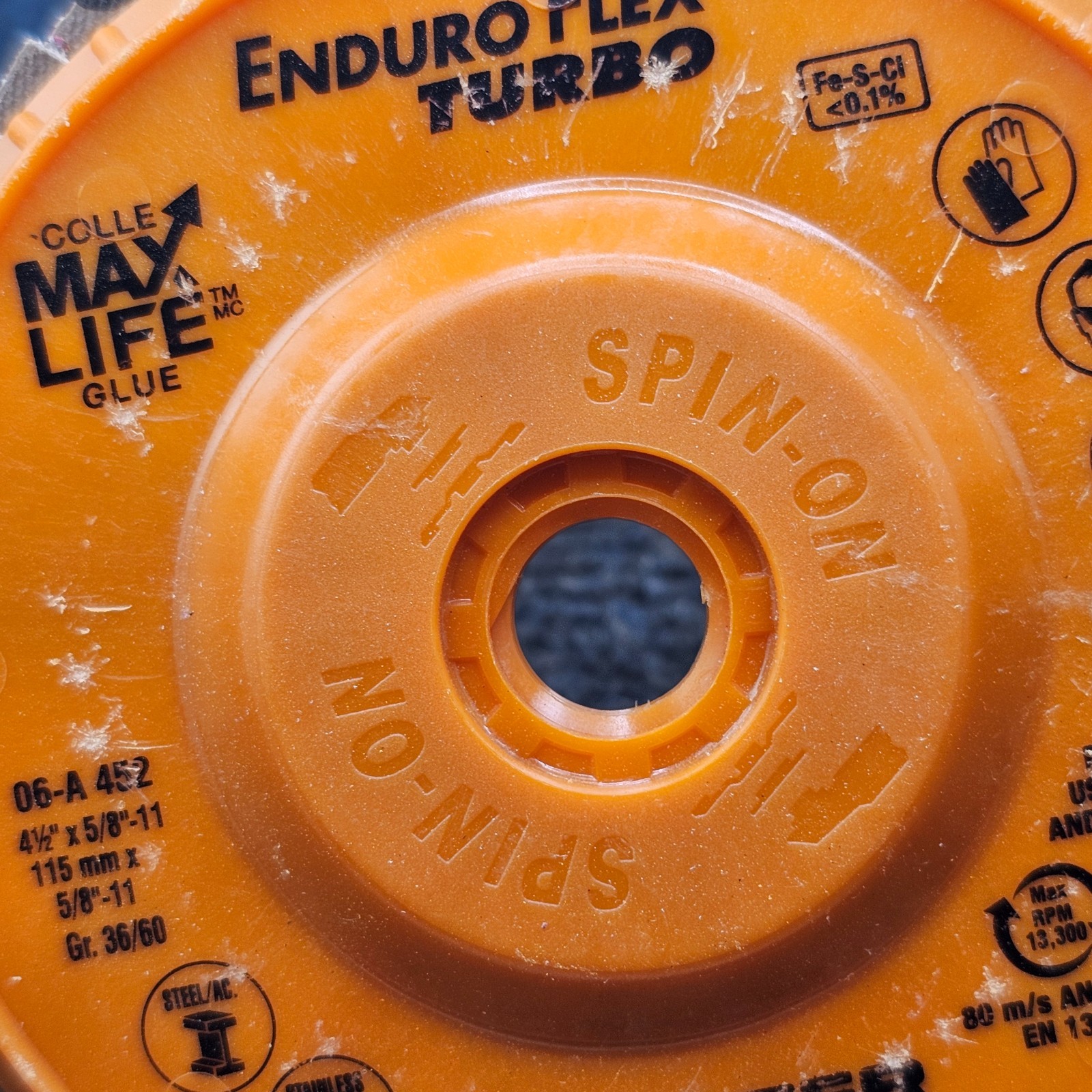 (QTY 2) Walter 06-A 452: Enduro-Flex Turbo 36/60 Grit 4-1/2" Abrasive Flap Disc