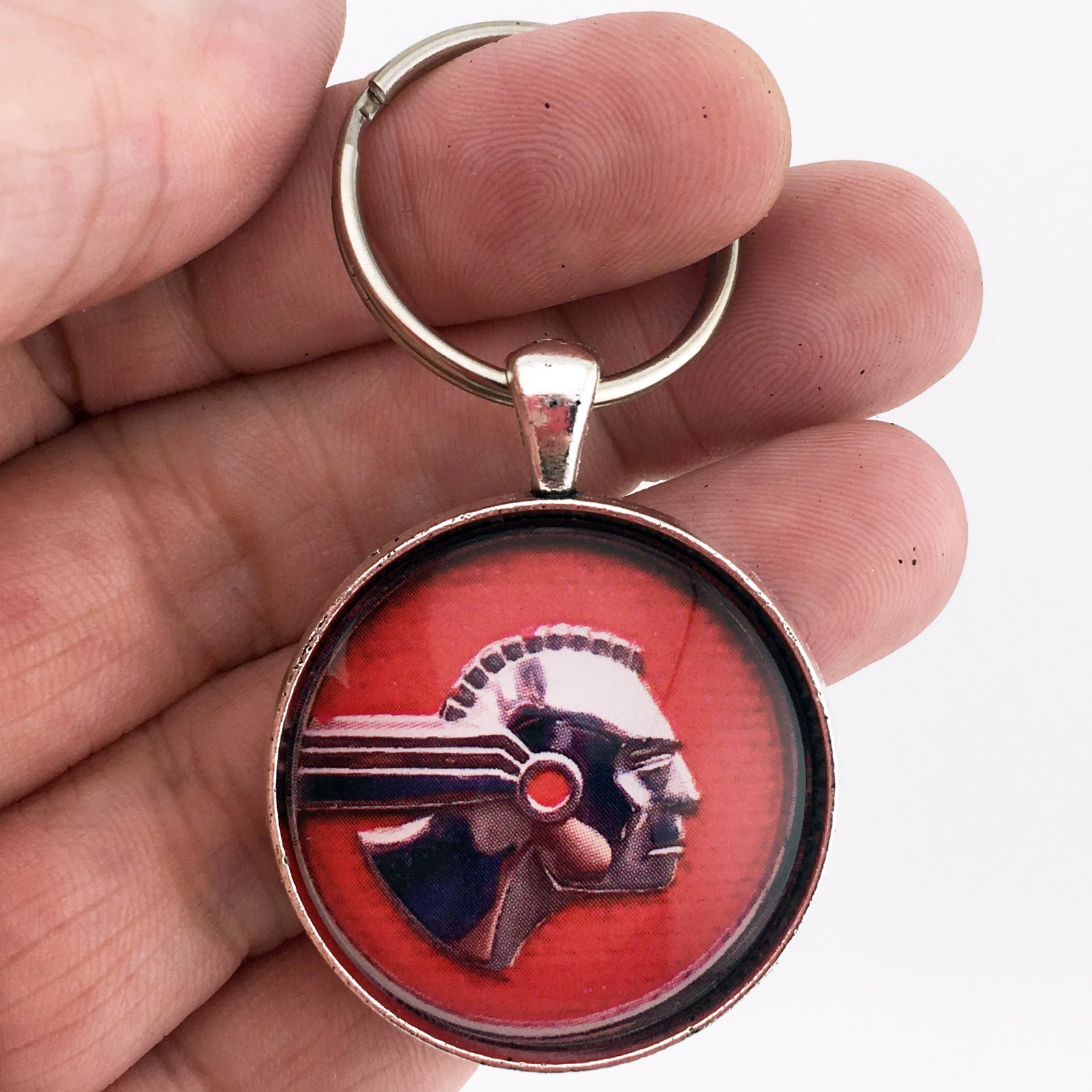 Vintage Pontiac Indian Emblem Badge Ornament Logo 1.2" Dia. Keychain