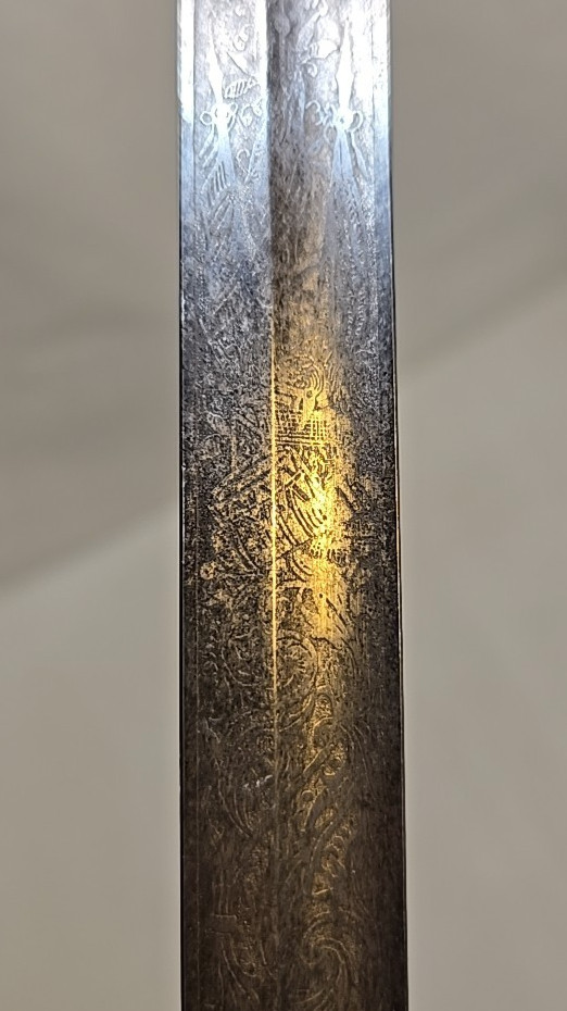 Pre-WWI German Prussian Court Degen Officers Sword - Samuel Hoppe - Etched