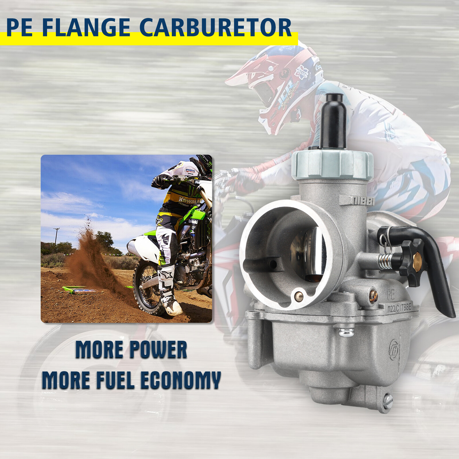 NIBBI PE22mm Flange Carburetor w/ Filter For 110cc 125cc 140cc Dirt Pit Bike SSR