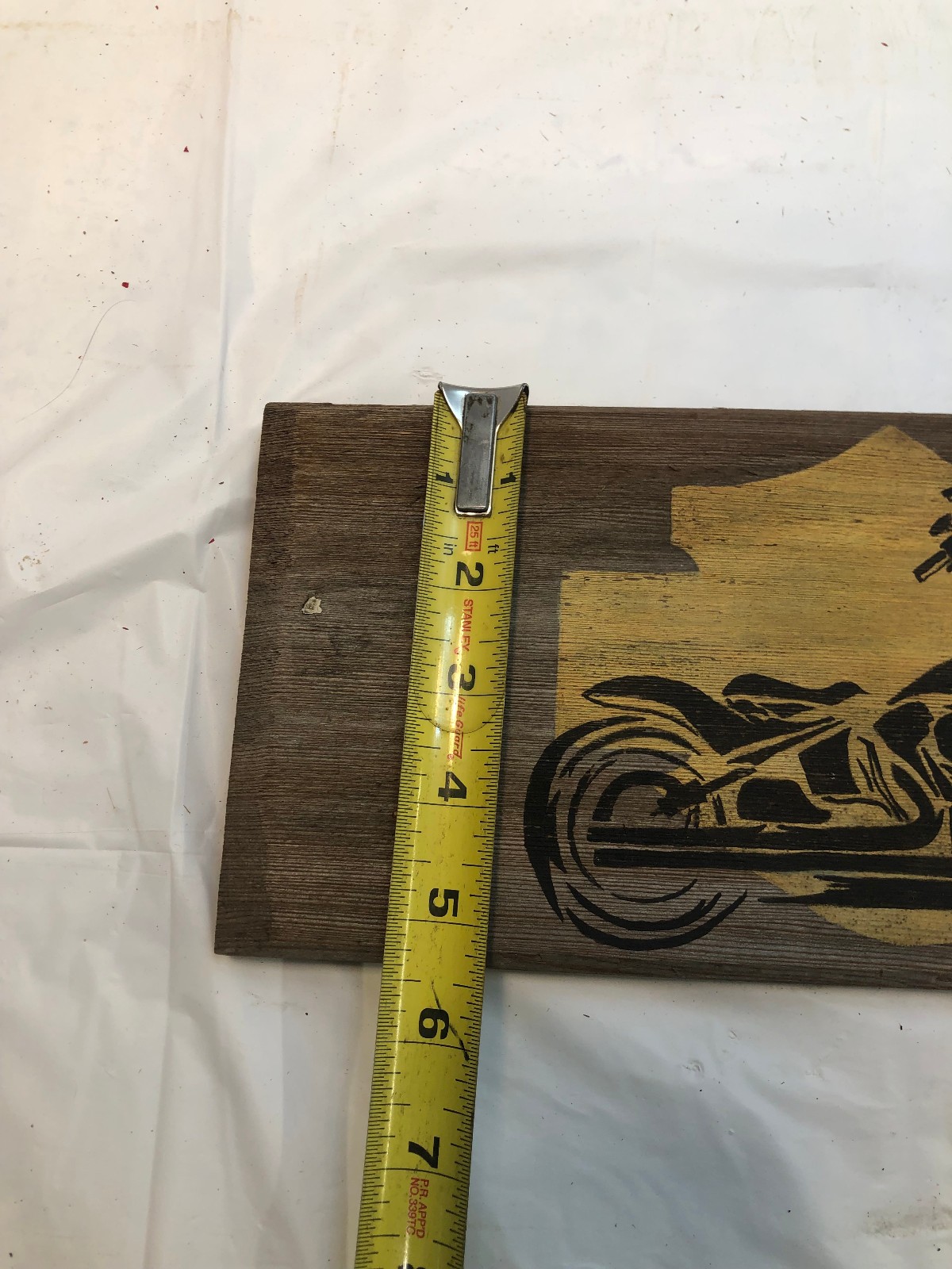 Vintage Wood Motorcycle Art Harley Davidson Bar Shield Decor