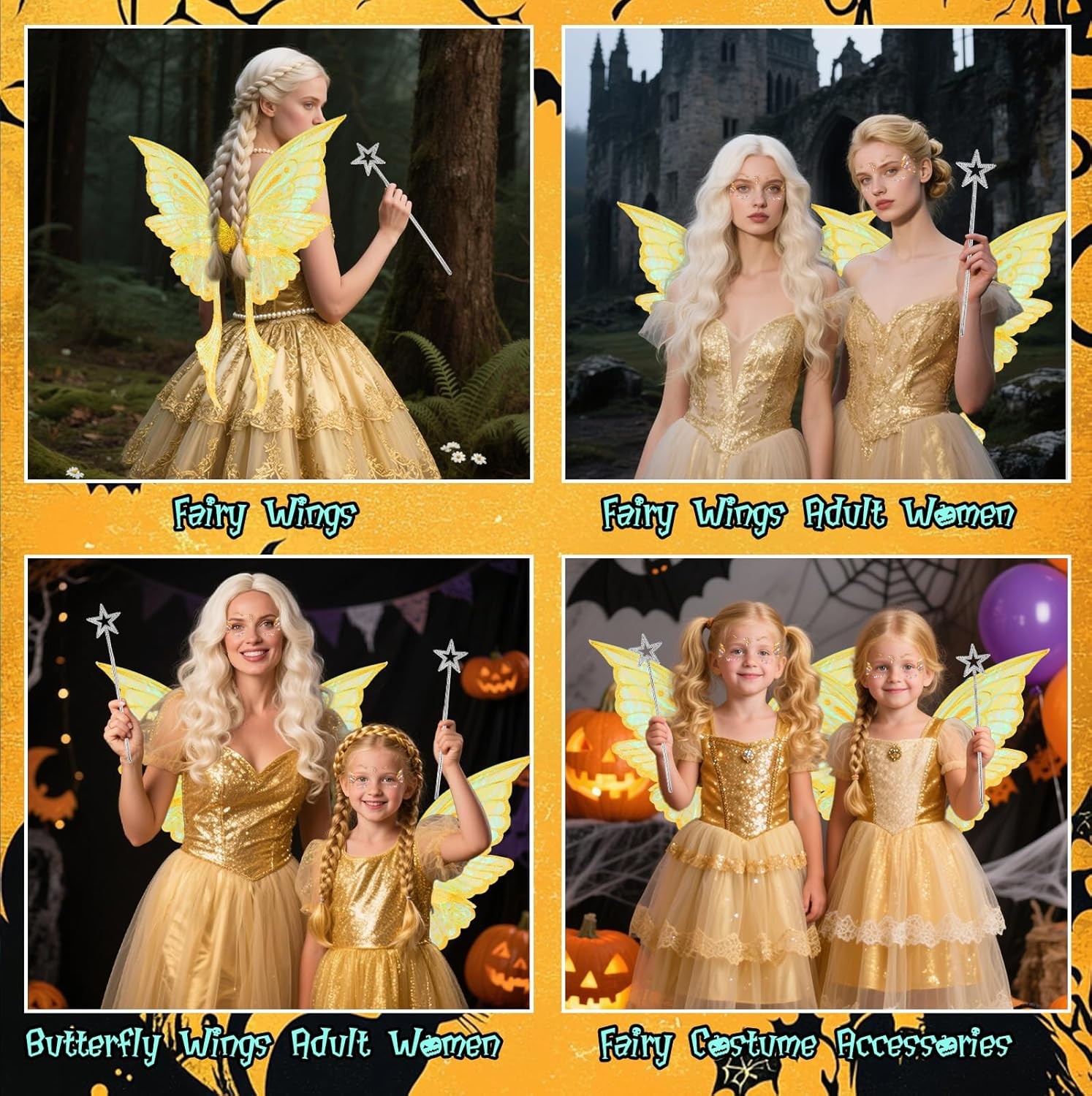 Fairy Wings for Adults Women, Butterfly Angel Wings Fairy Costume for Women Hall