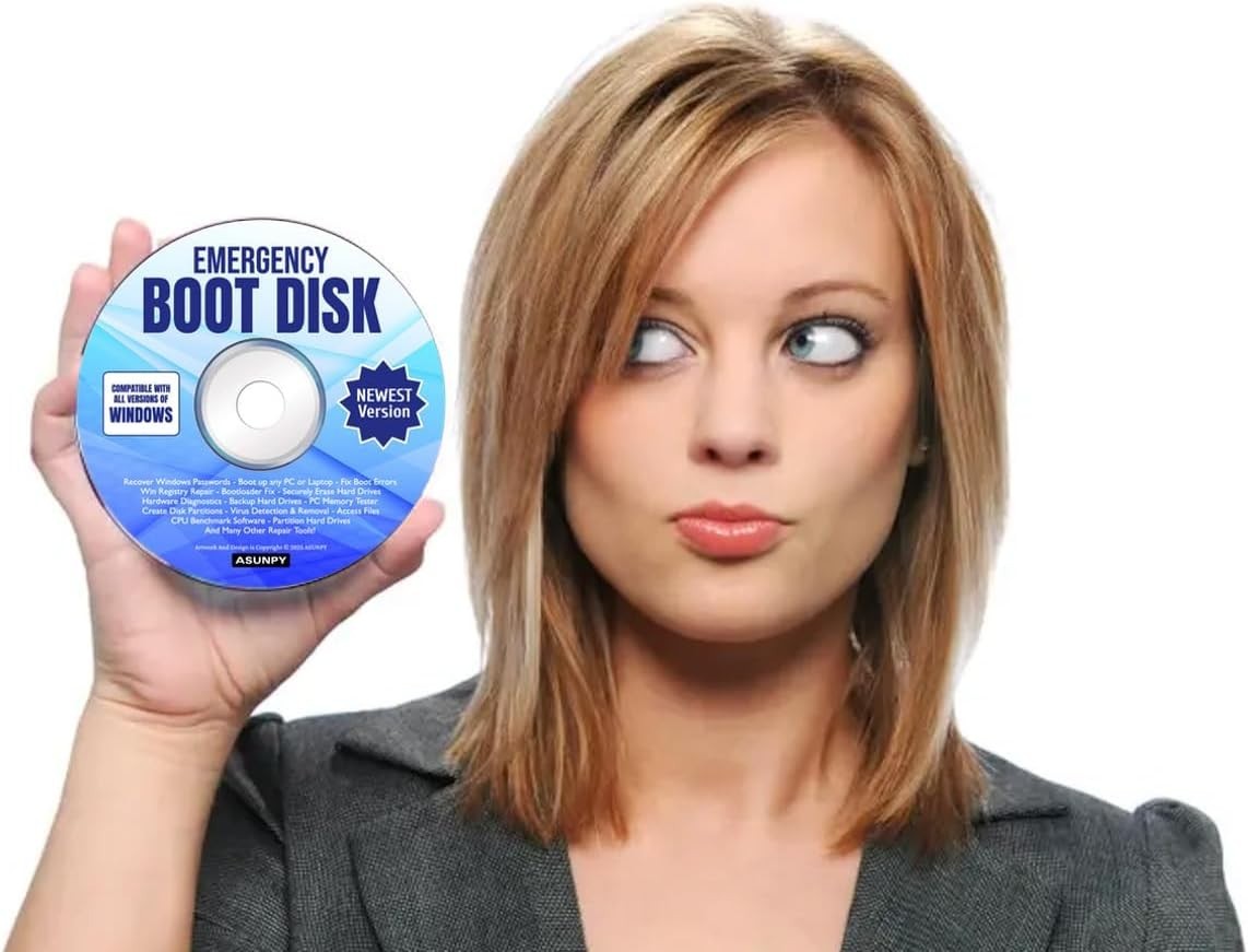 Emergency Boot Disk CD DVD PC Repair Diagnostics Recovery For Windows 11, 10,8,7