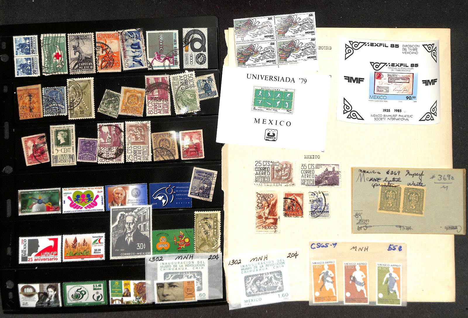 Mexico Stamp Collection on 18 Scott International Pages, 1856-1961 (BG)