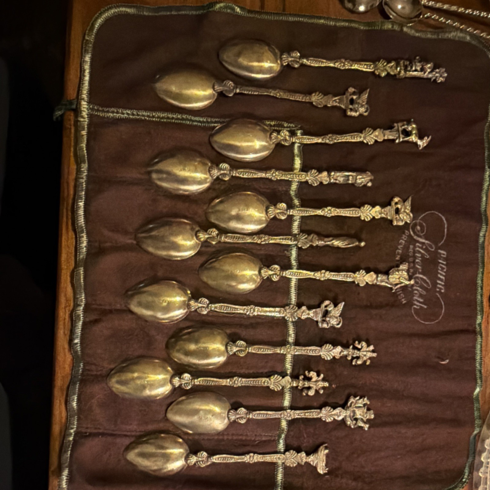 Set of 12 Antique vintage Italian demitasse spoons.