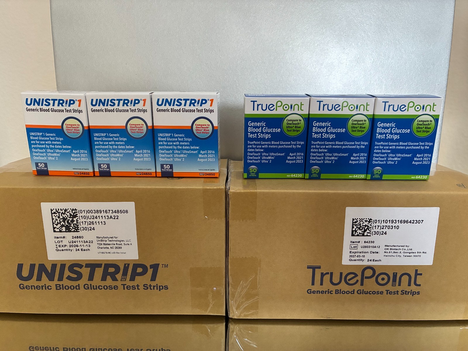 TRUE POINT - UNISTRIP 1 Blood Glucose Strips 300 Qty. Generic for ONE-TOUCH