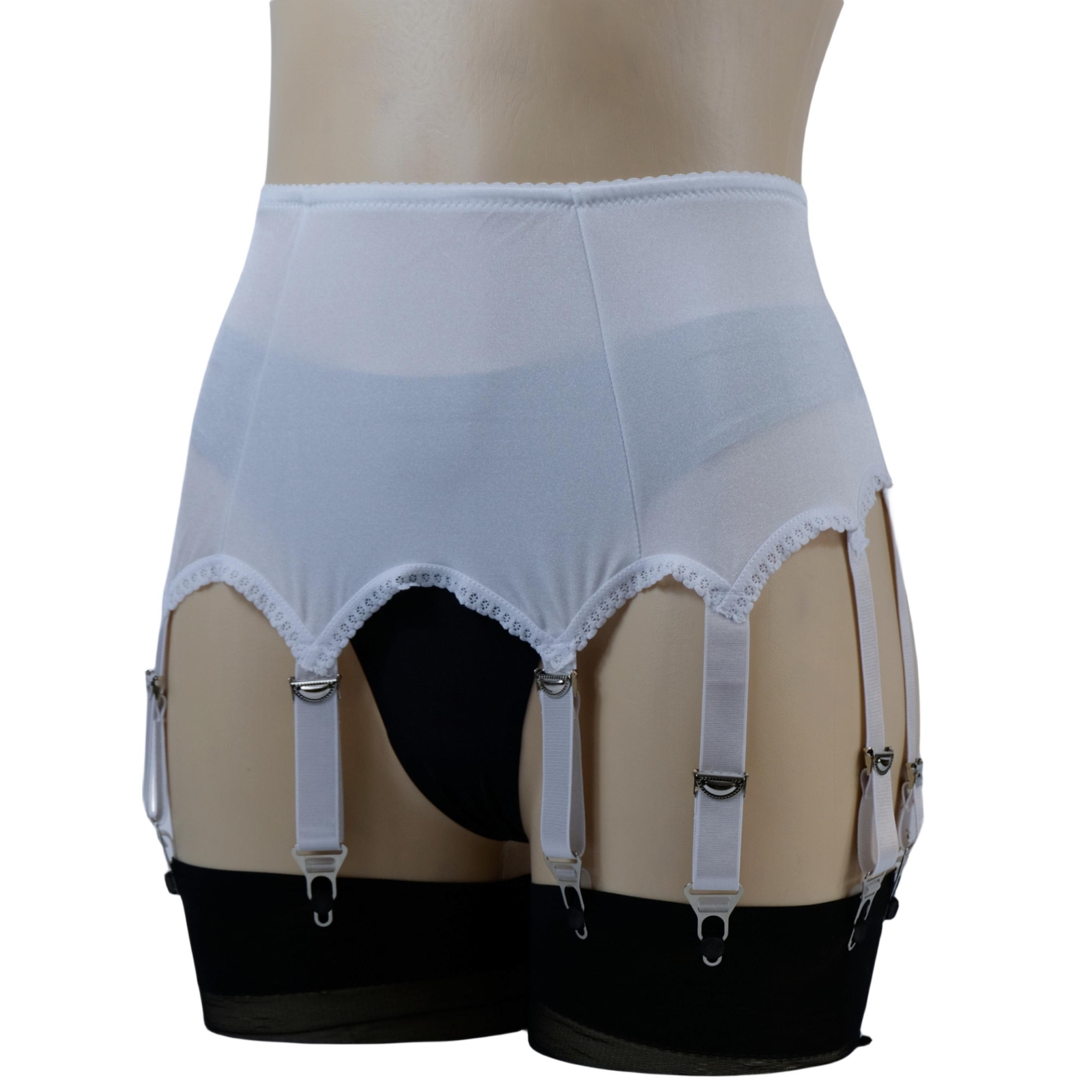 Luxallacki High Waist 10 Straps Garter Belt for Thigh Highs Girdle Metal Clips