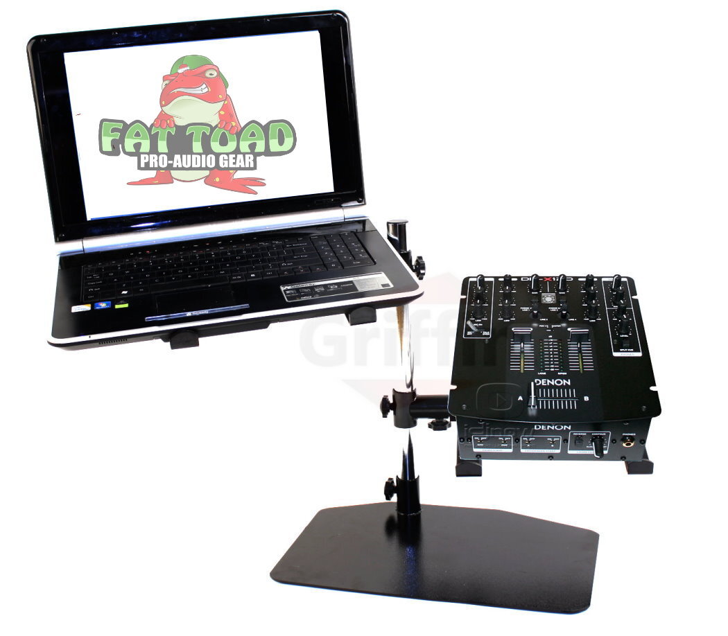 DJ Double Computer Laptop Stand - Duel Mount Holder Studio Mixer Controller Gear