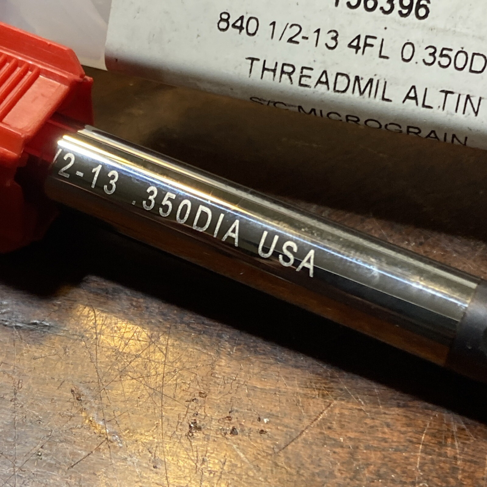 ATNH Solid Carbide Thread Mill 1/2-13 .350 Dia ALTiN USA (D6)