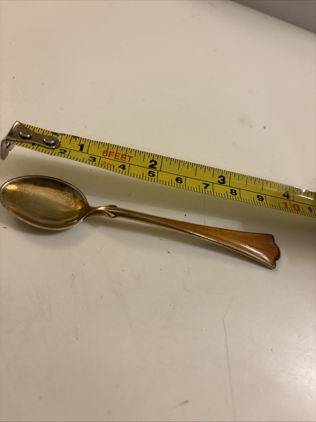 Sterling and Enamel Norway Demitasse Vintage Spoon Small. (d1