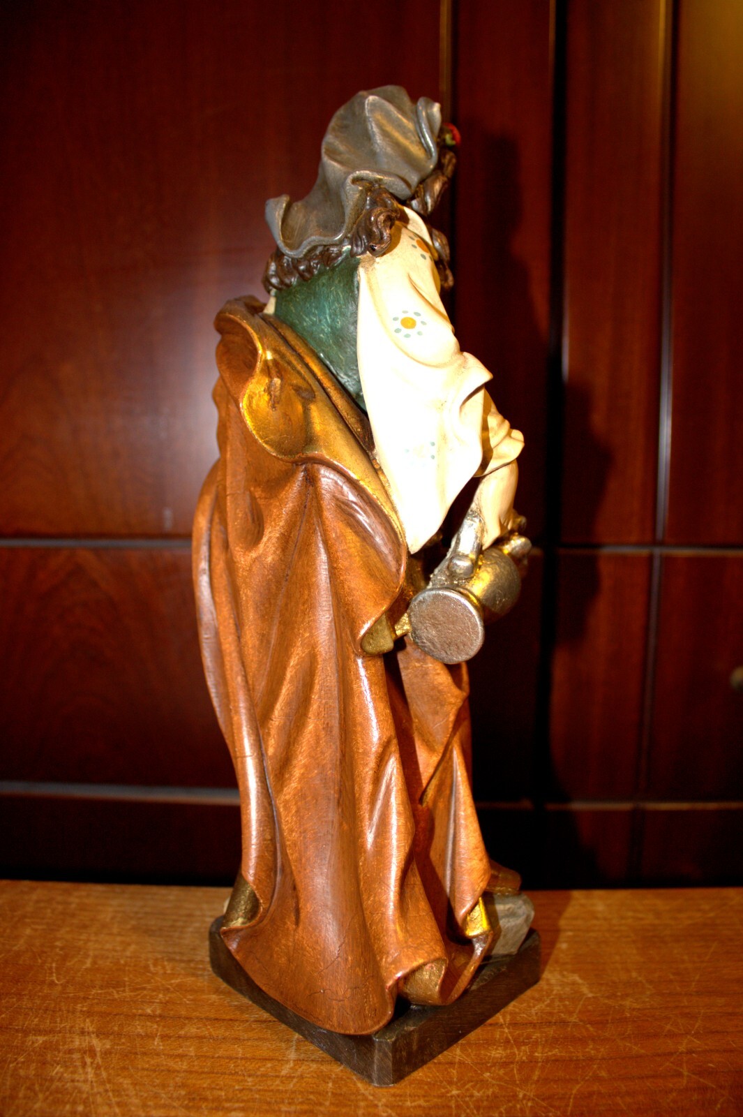 12" HAND CARVED WOODEN CATHOLIC PATRON SAINT ELIZABETH STATUE FIGURE SCULPTURE