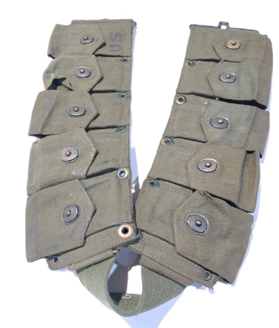 Korean War 1952 OD M-1923 Cartridge Belt Dismounted By J.Q.M.D Original (A)