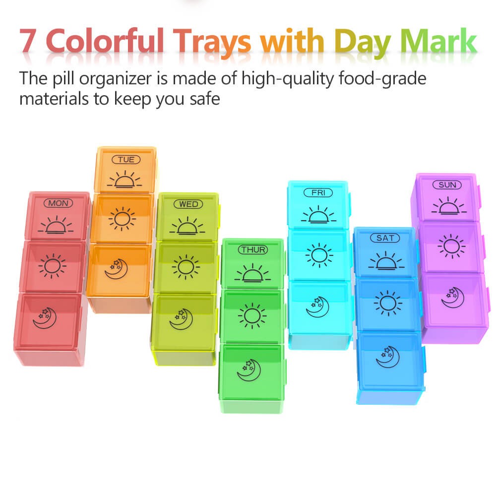 Monthly Pill Organizer Pill Case Pill Box One Week 3 Times a Day Moisture-Proof