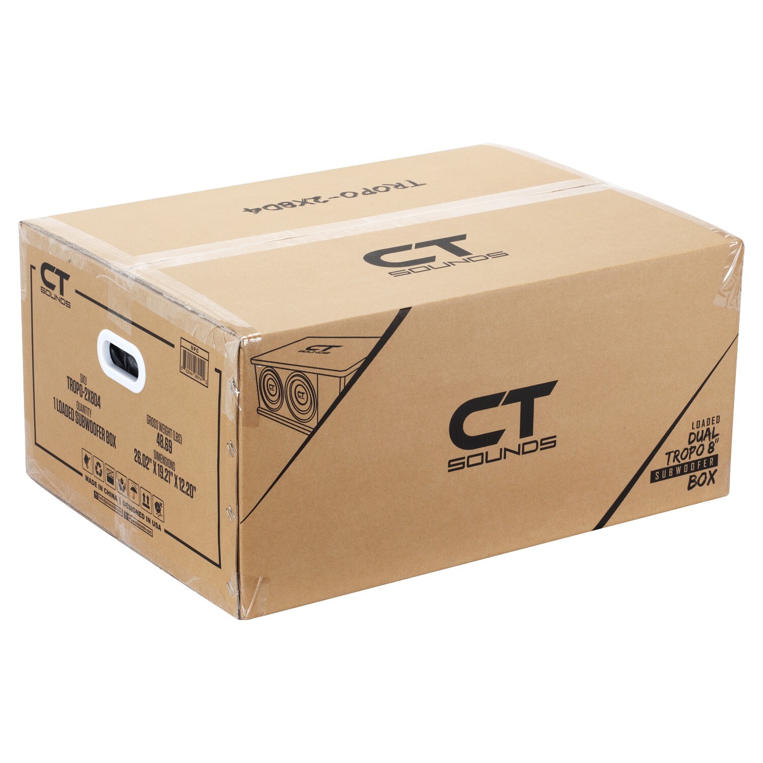 CT Sounds Dual 8” 1600W Loaded Tropo Series Subwoofer Box - TROPO-2X8D4