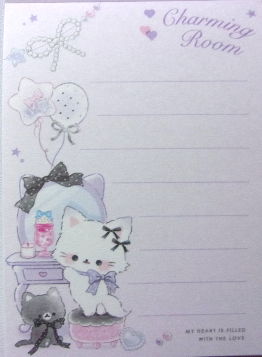 Q-LIA Cat Charming Room Mini Memo Pad Made in Japan 70 sheets