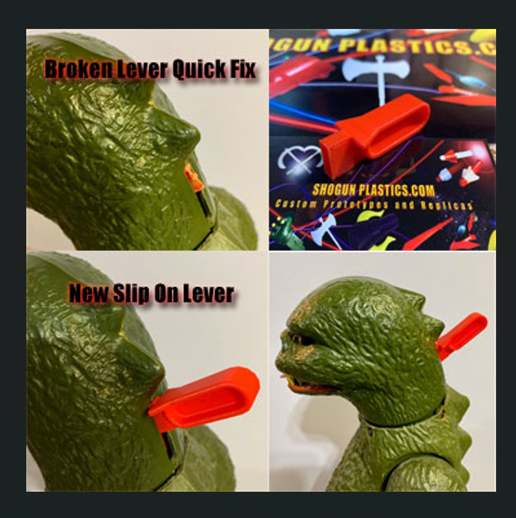 GODZILLA Slip on Flame Lever - Jumbo SHOGUN WARRIOR Godzilla - Please READ
