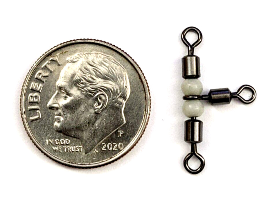 3-Way 360° T-Turn Swivel Cross-line 3Way Rolling Barrel Swivels 40#Test FreeShip