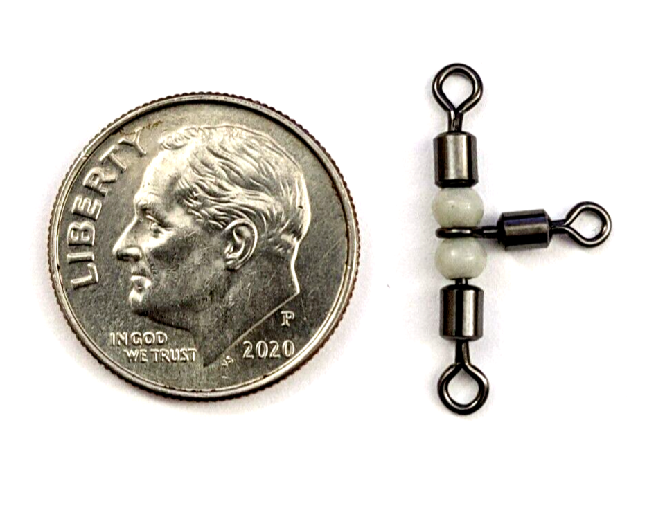 3-Way 360° T-Turn Swivel Cross-line 3Way Rolling Barrel Swivels 40#Test FreeShip