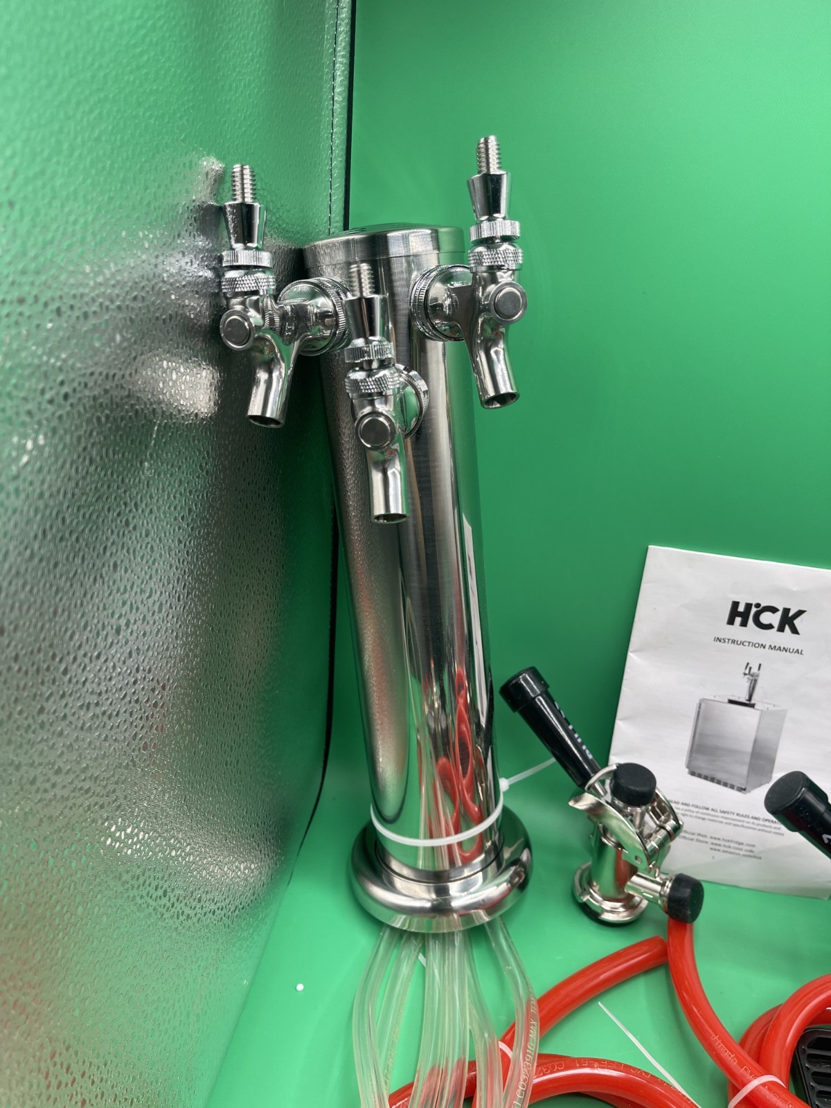 HCK Triple Tap Beer Kegerator Conversion Kit Stainless Tower w/Regulator