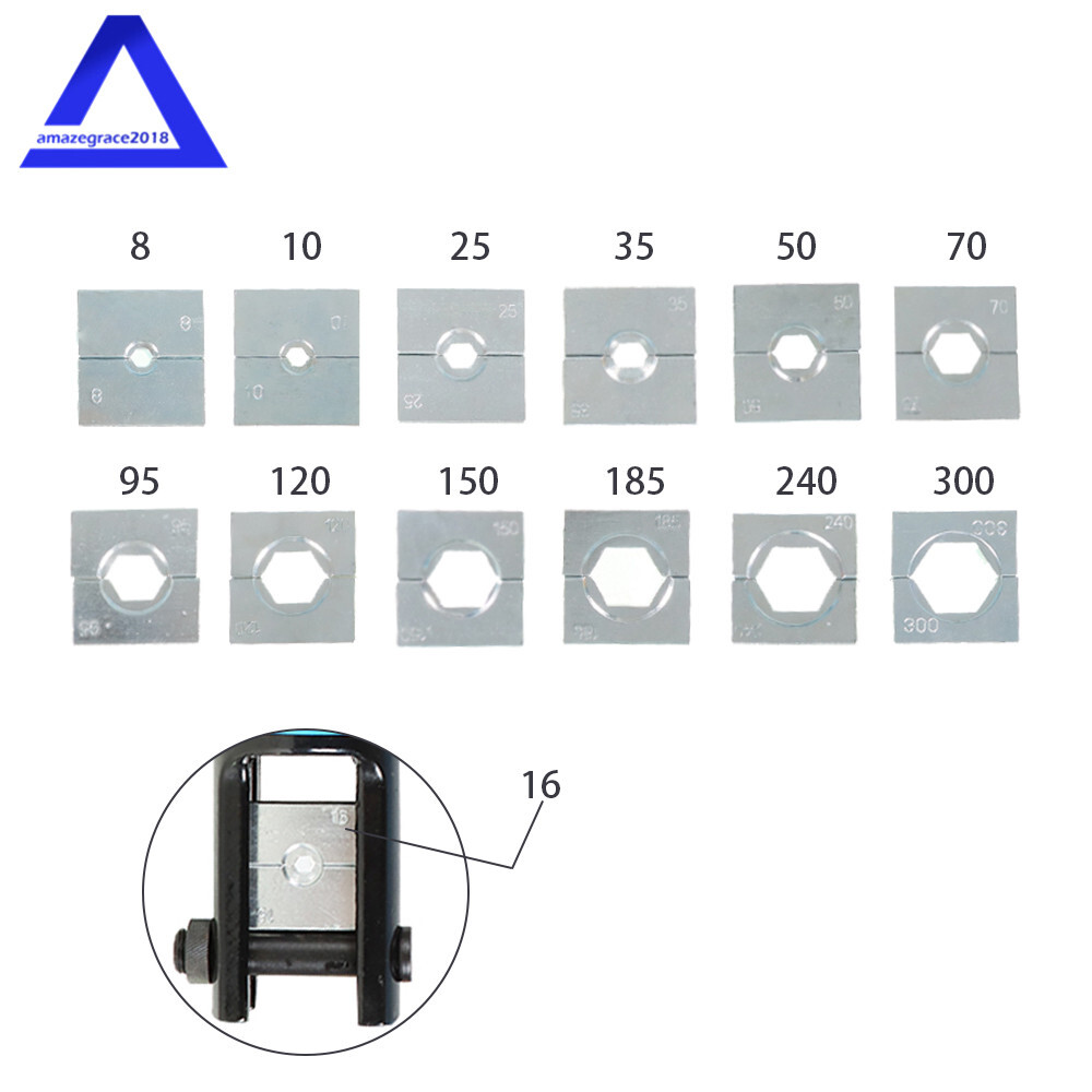 16 Mt Hydraulic Wire Terminal Crimper Battery Cable Lug Crimping Tool W/13 Dies