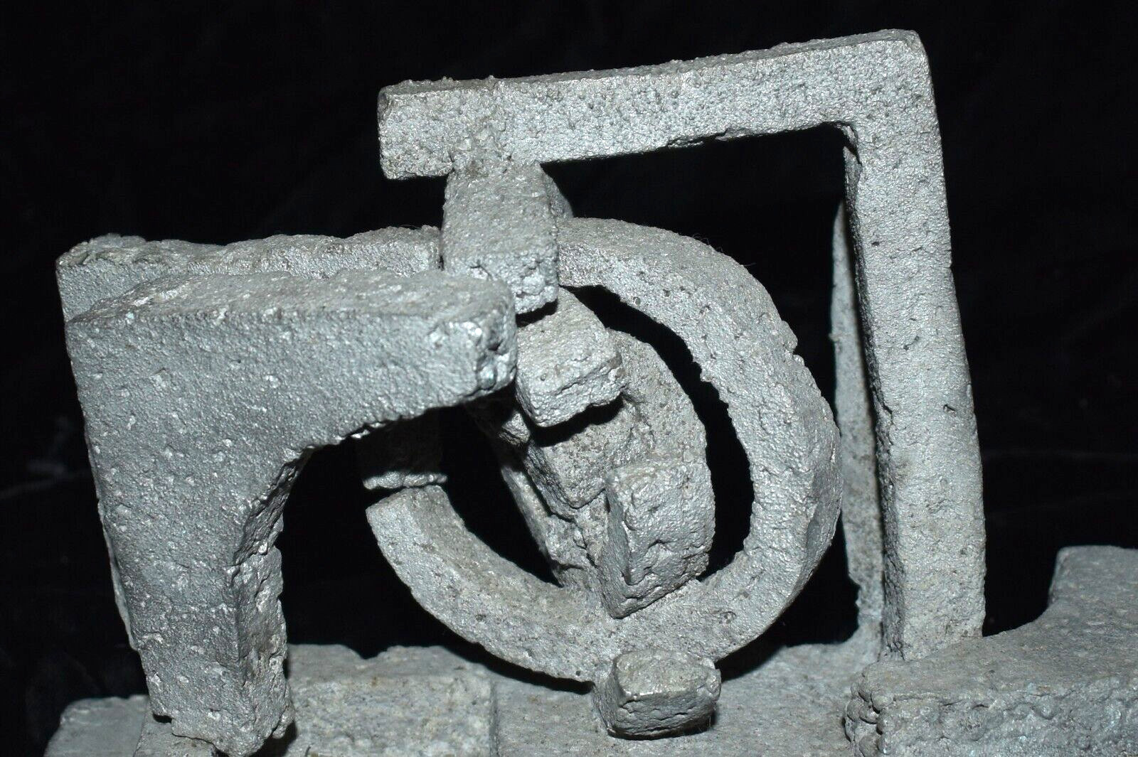 Mid Century Modern Abstract Cement Concrete Art Sculpture Unsigned