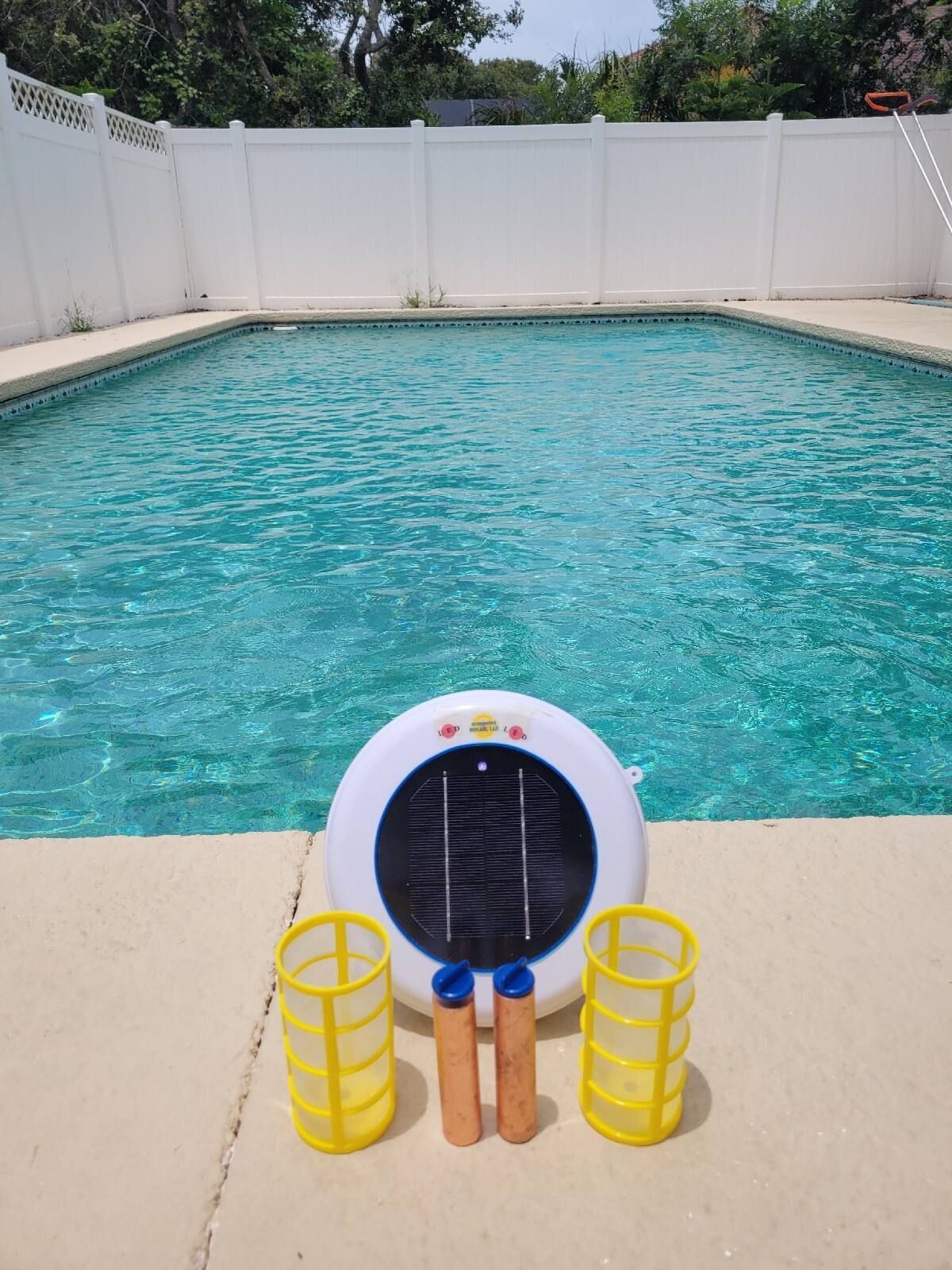 Solar Pool Ionizer LED Two 16 oz. Anodes 4 x Weight of Leading Competitor