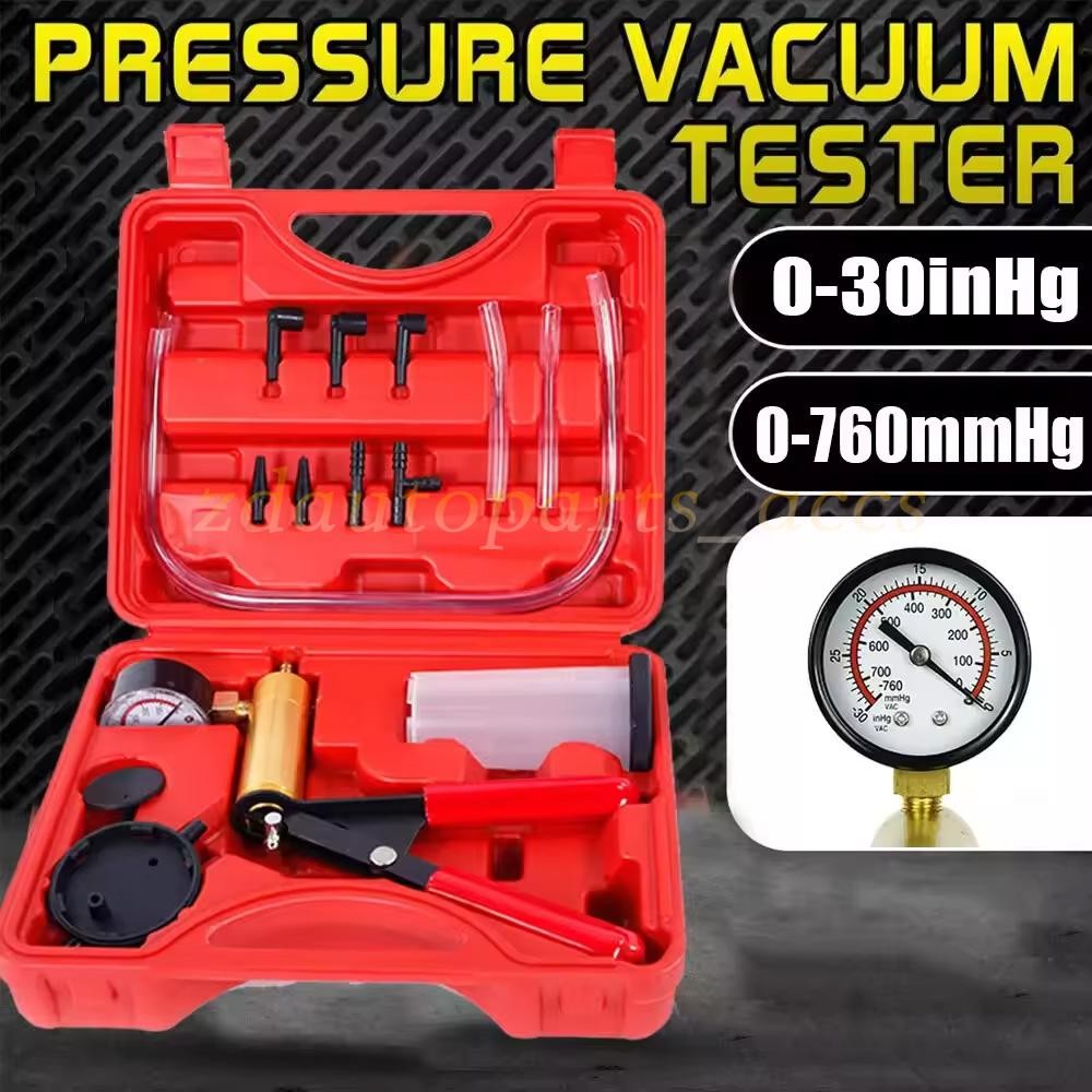 Hand Held Vacuum Pressure Pump Tester Set Brake Fluid Bleeder Bleeding Kit + Box