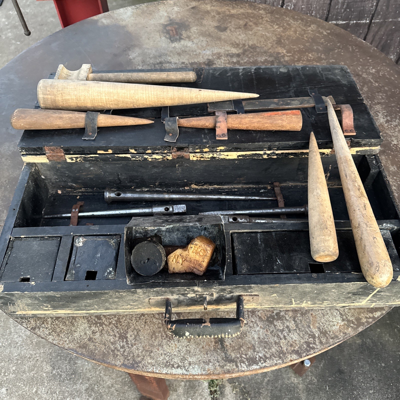 Vintage Sailor's Wood and Steel Rope  Repair Fid Very Old and Heavy Nautical