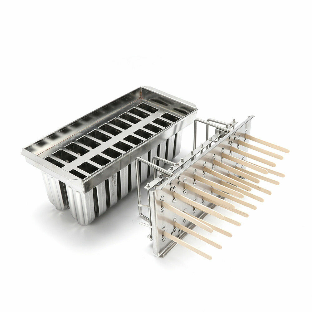 20x Stainless Steel Molds Ice Pop Lolly Ice Cream Stick Holder Mold Top
