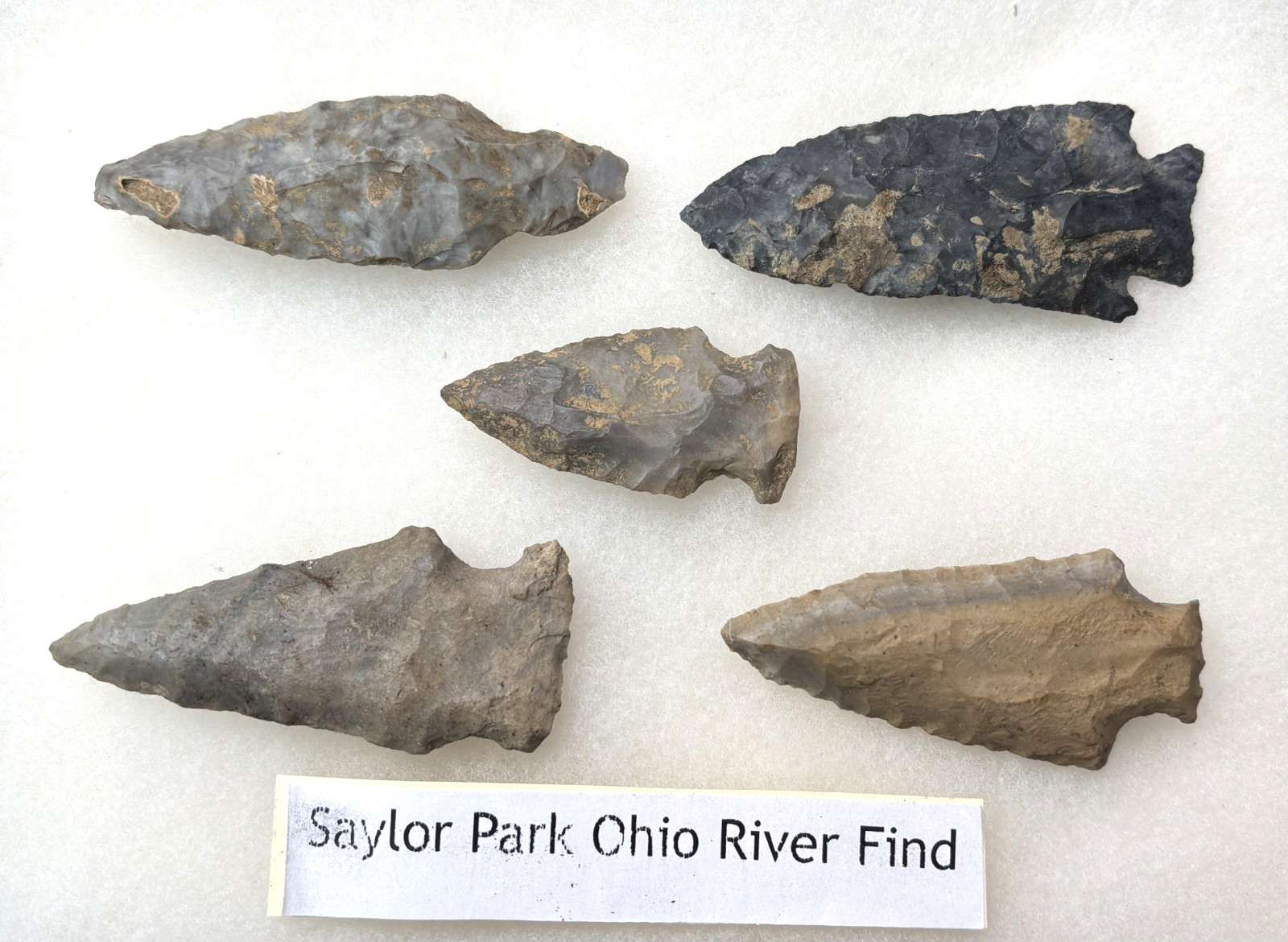 Authentic Native American Arrowheads Artifacts Flint * Saylor Park Ohio Find