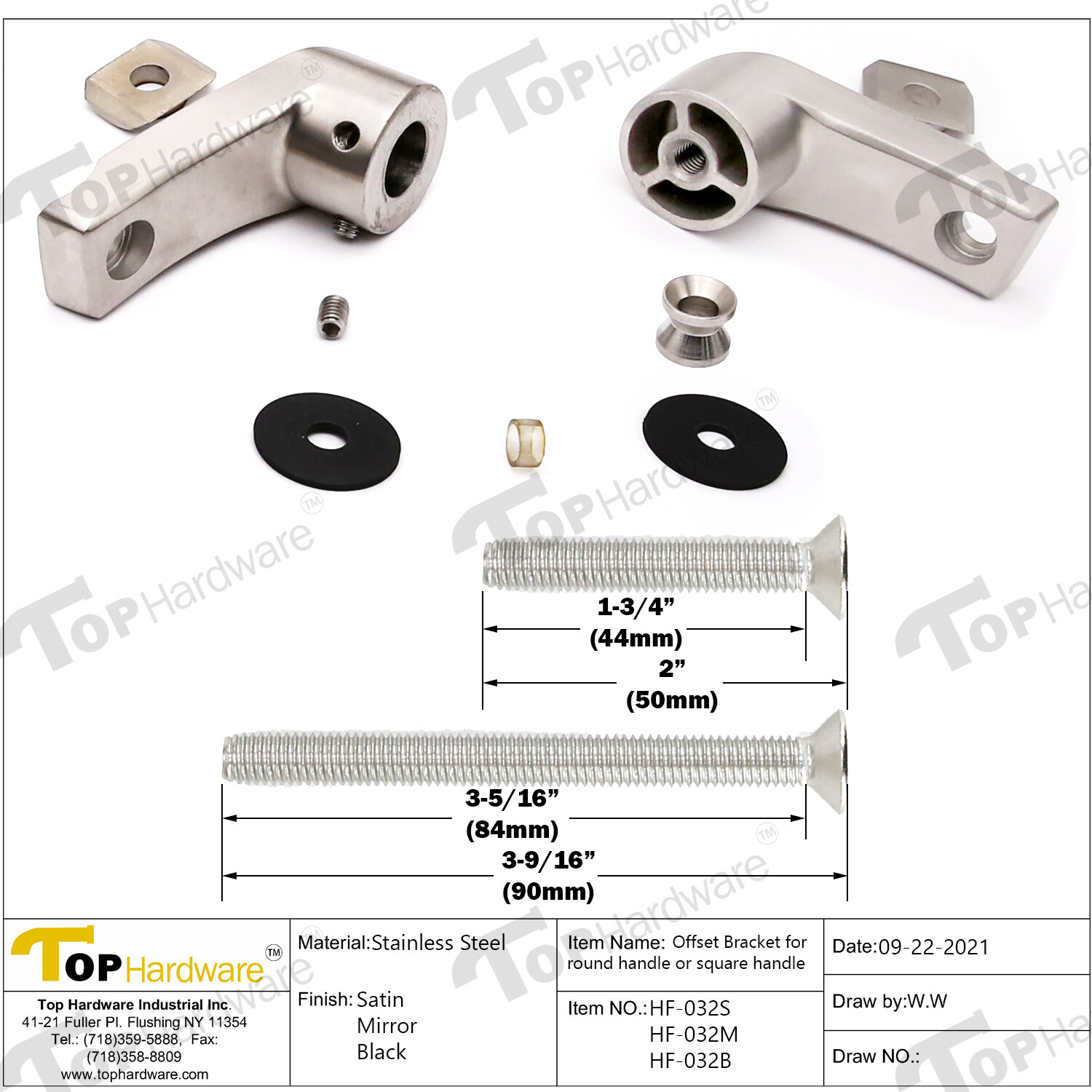 Stainless Steel Offset Style Back to Back Glass Door/Barn Door Push Pull Handle