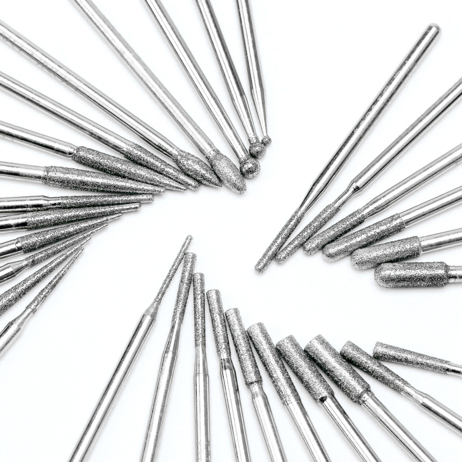 30Pcs Diamond Grinding Bits Set Stone Carving Tools for Dremel 1/8" 3/32" Shank