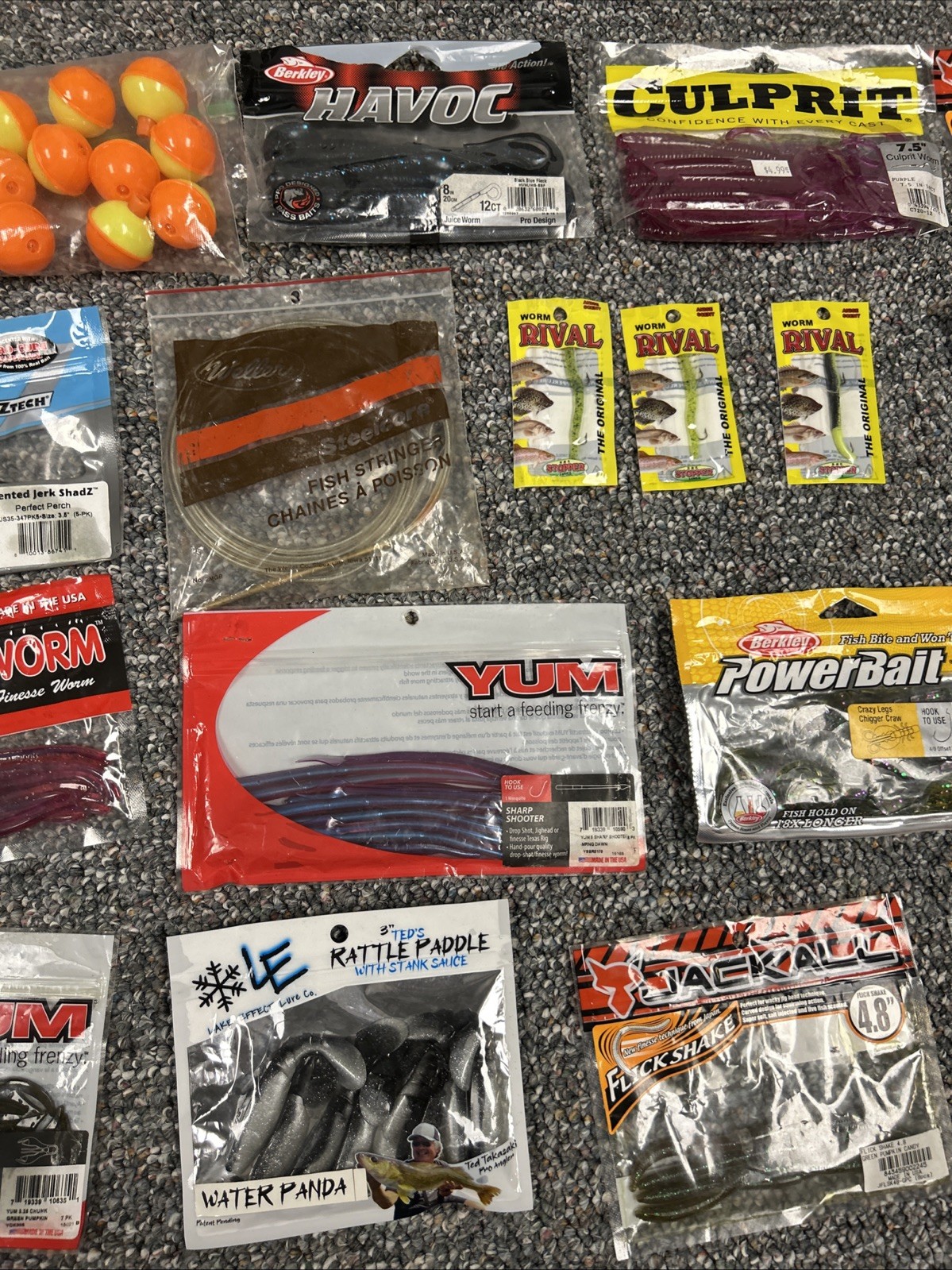 Bass Fishing Lures Soft Plastics Worm Lot RoboWorm Powerbait Yum Jackall Rival