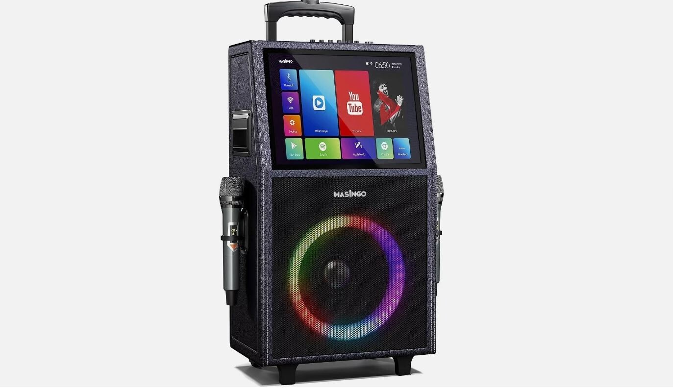MASINGO 2022 New Professional Karaoke Machine with Lyrics Display Screen, WiFi