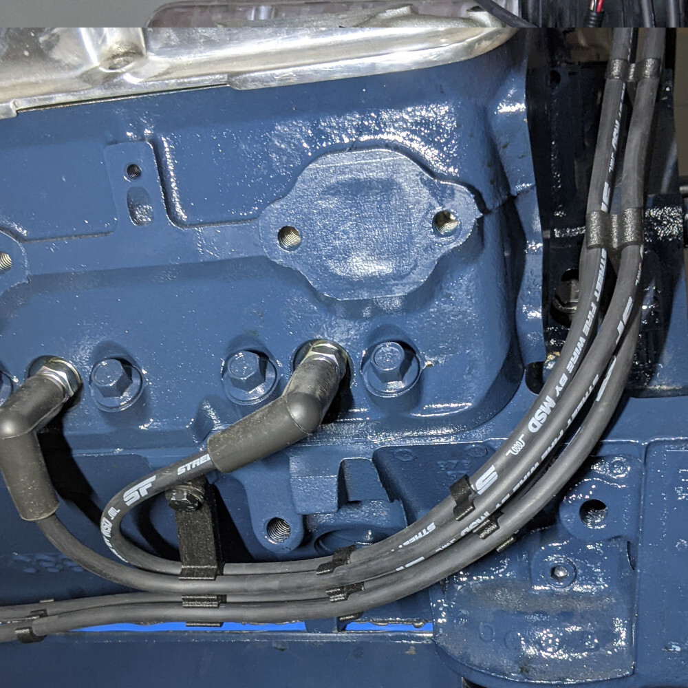 8mm Black Deluxe Small Block Chevy Under Exhaust Spark Plug Wire Loom Set