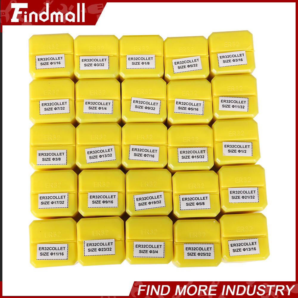 25 Pack Collet Set ER32 Collet Chuck 1/16 inch-3/4 inch Holder Spring Collet Set