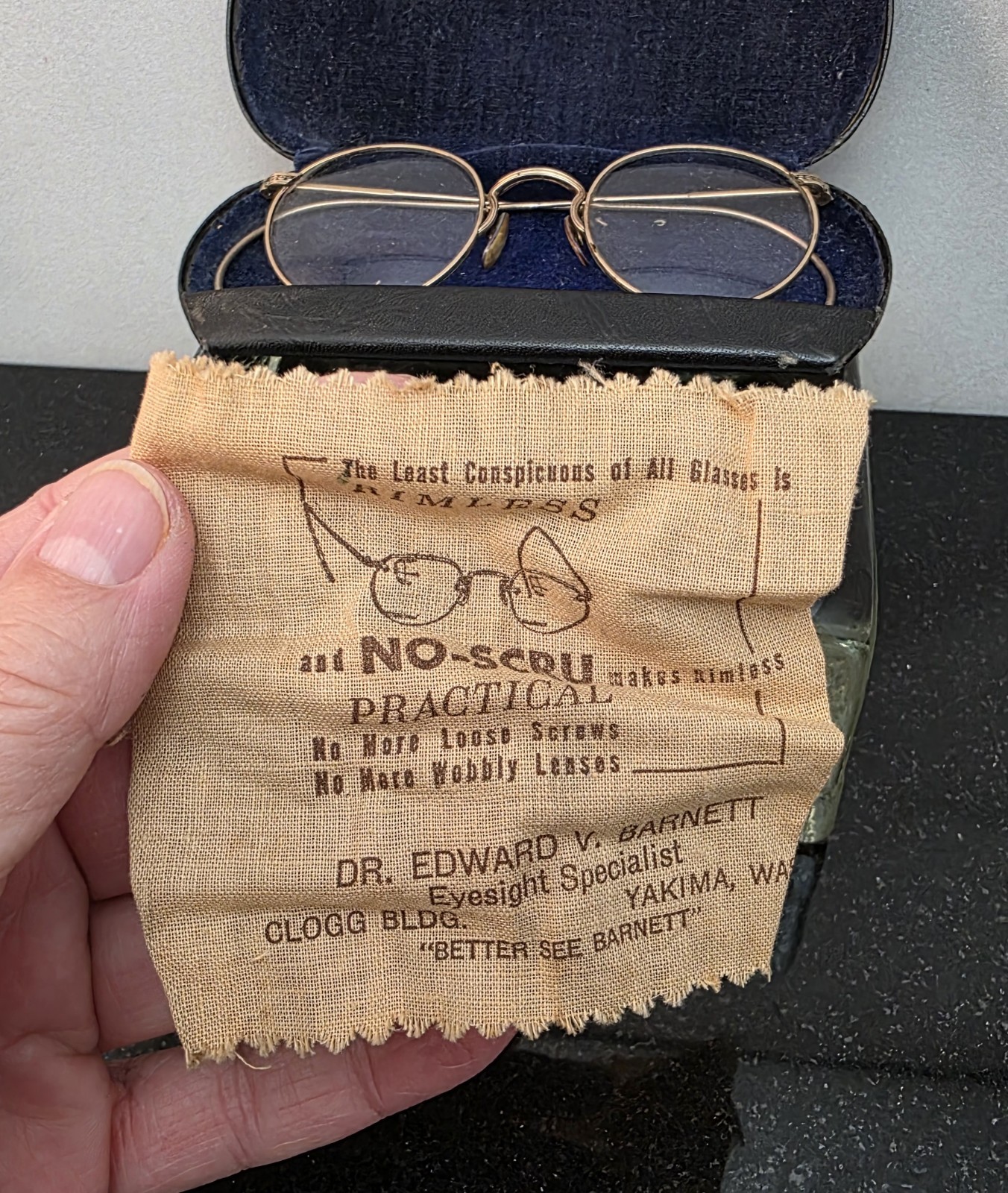 Vintage FUL-VUE 1930's 12K Gold Filled Eyeglass Frames w/ Case & Polish Cloth