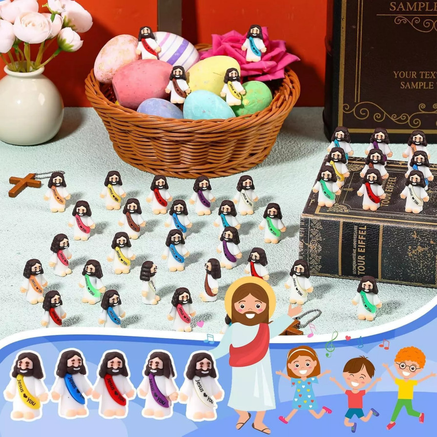 100 Pcs Mini Jesus Figures Jesus Loves You Original Design Jesus Toys Little Jes