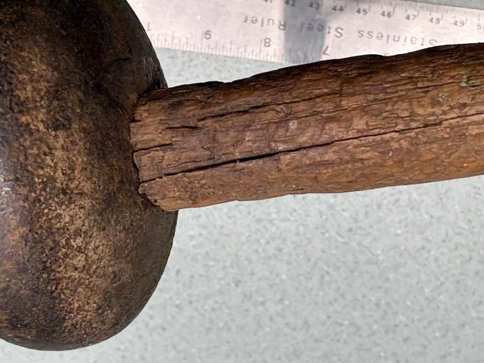 Antique Macadamizing Knapping Napping Hammer Rock Stone Dressing Unmarked NICE