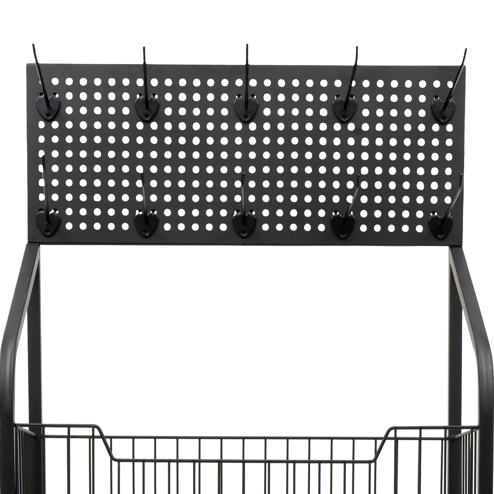 4 Tiers Retail Shop Display Rack Market Shelf Fruit Vegetable Snack Basket Black