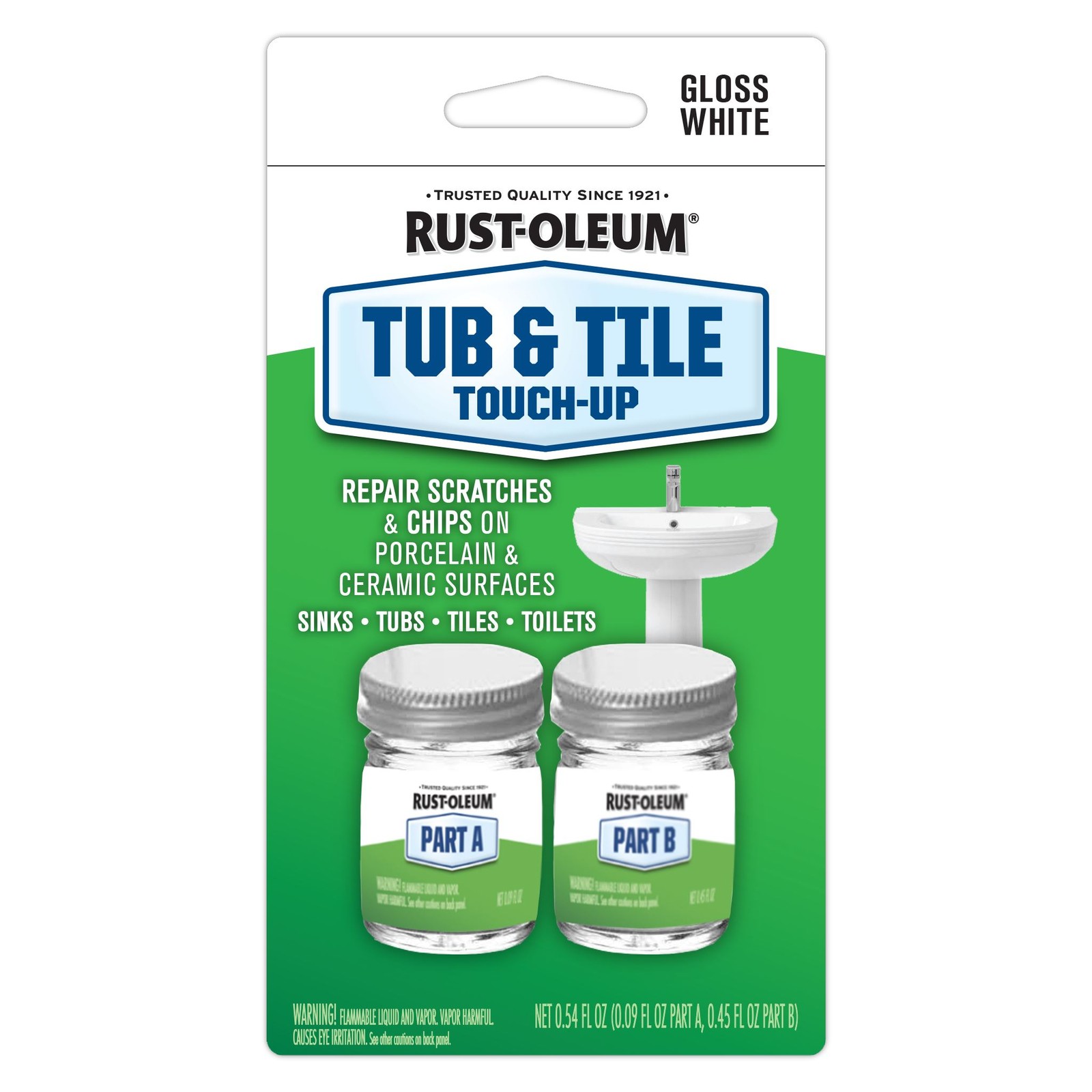 Rust-Oleum Specialty Tub & Tile Touch-Up 2-Part Epoxy- Gloss White- 244166