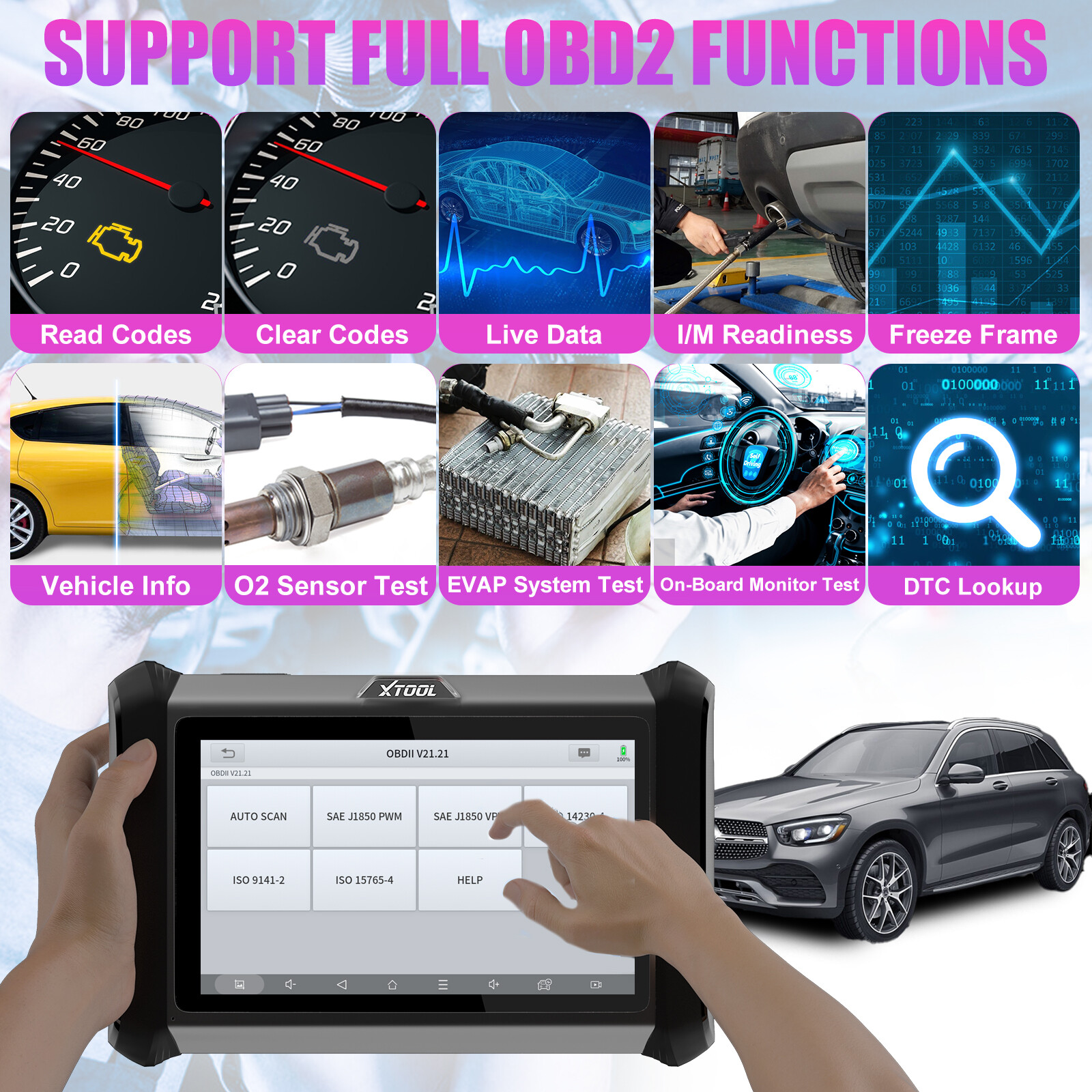 2025 XTOOL D7S Full Diagnostic Tool E.CU Coding 4000+ Bidirectional Scanner FCA