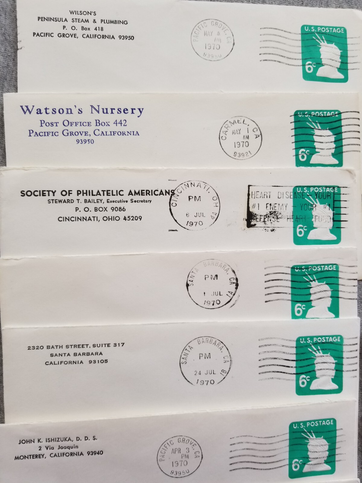 US Postal Stationary Covers Lot of 16 Used 1970s some with stamps