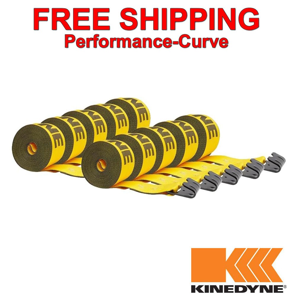 Kinedyne 4" x 30' Flat Hook Winch Straps, Tie Down Strap (10 Pack) - 423021