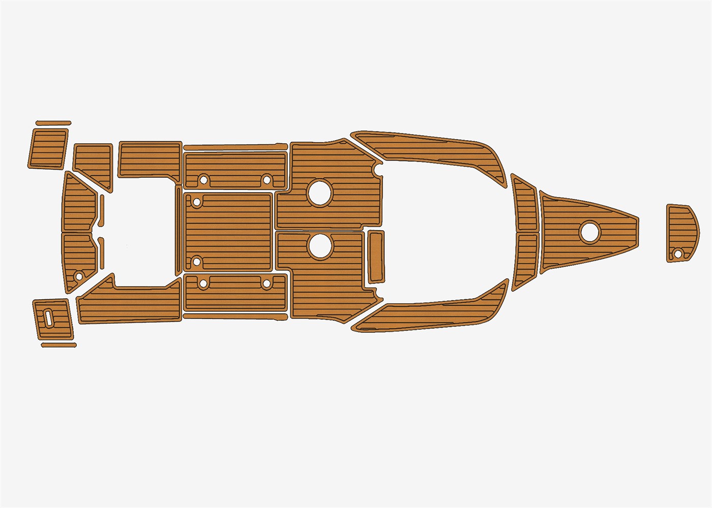 2022 Quicksilver Active 755 Open Faux EVA teak Marine Floor