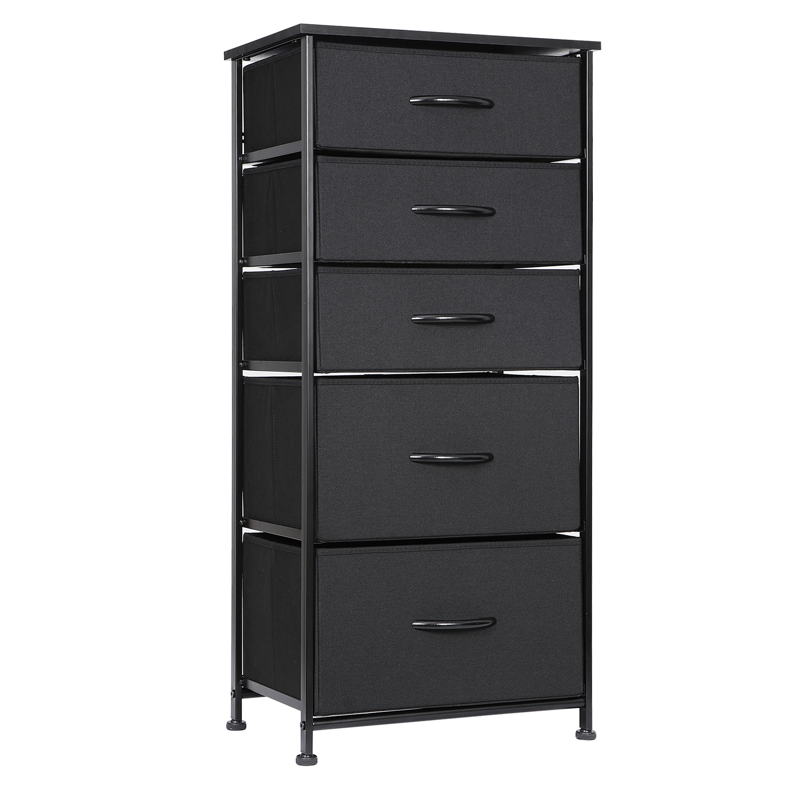Fabric Dresser W/5 Drawer Storage Chest Tower Cabinet Organizer Unit for Bedroom