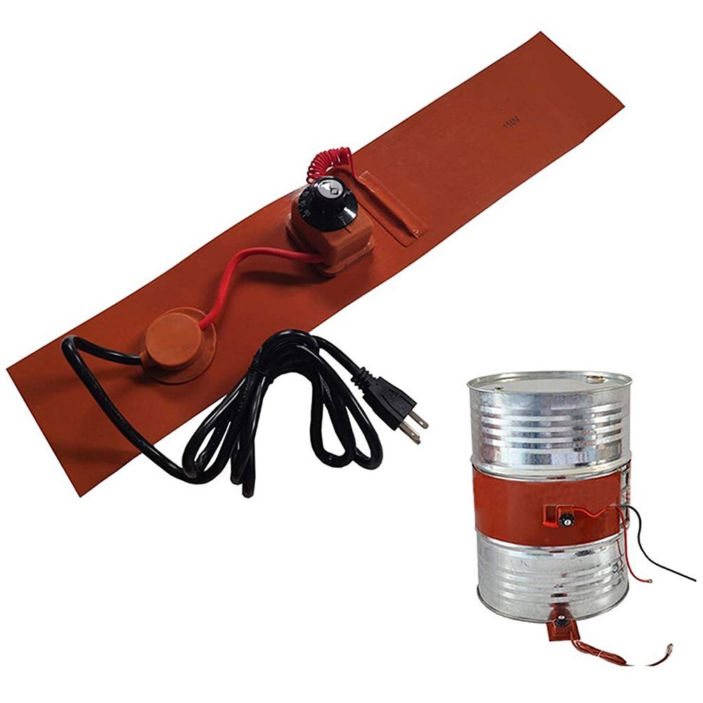 110V Oil Drum Heater Silicone Heating Blanket 1740*250*1.8mm Rubber Heater 2000W