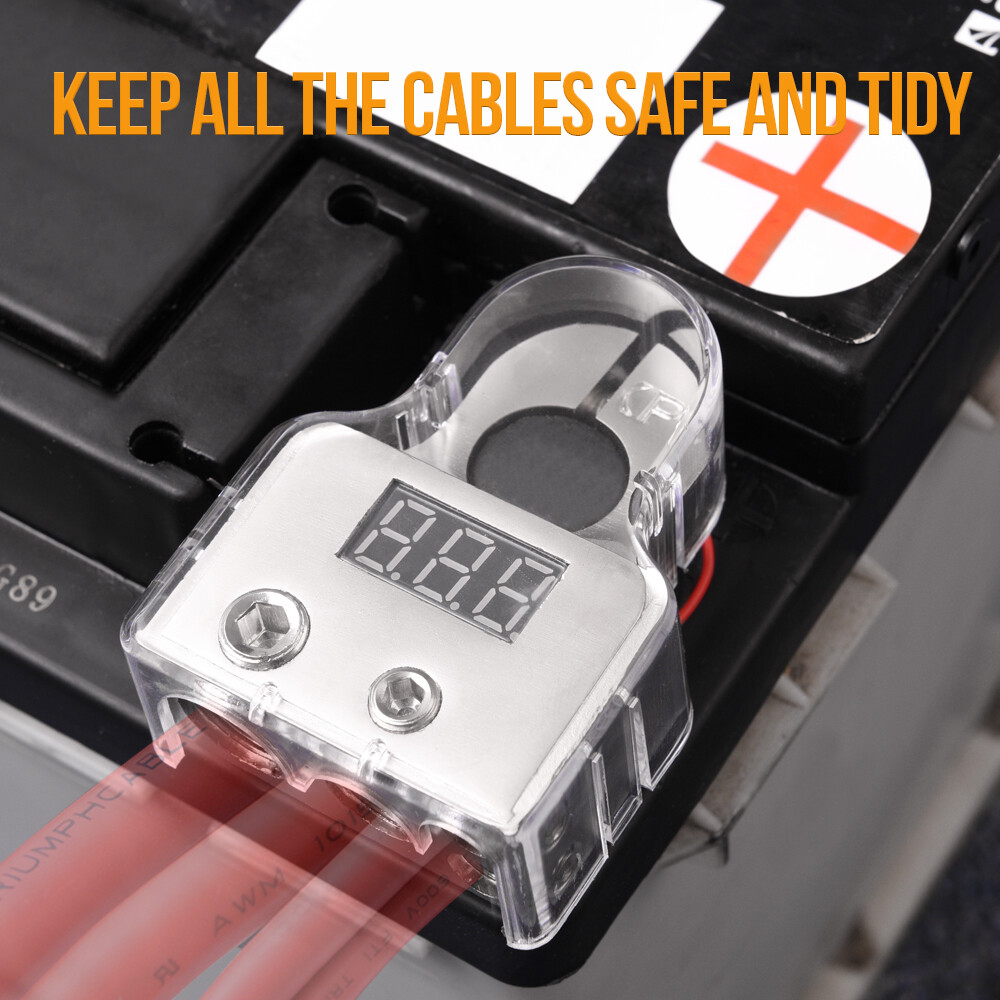 2PCS Car Audio Top Post SAE Battery Terminal Connector For 0/4/8 Gauge Wire