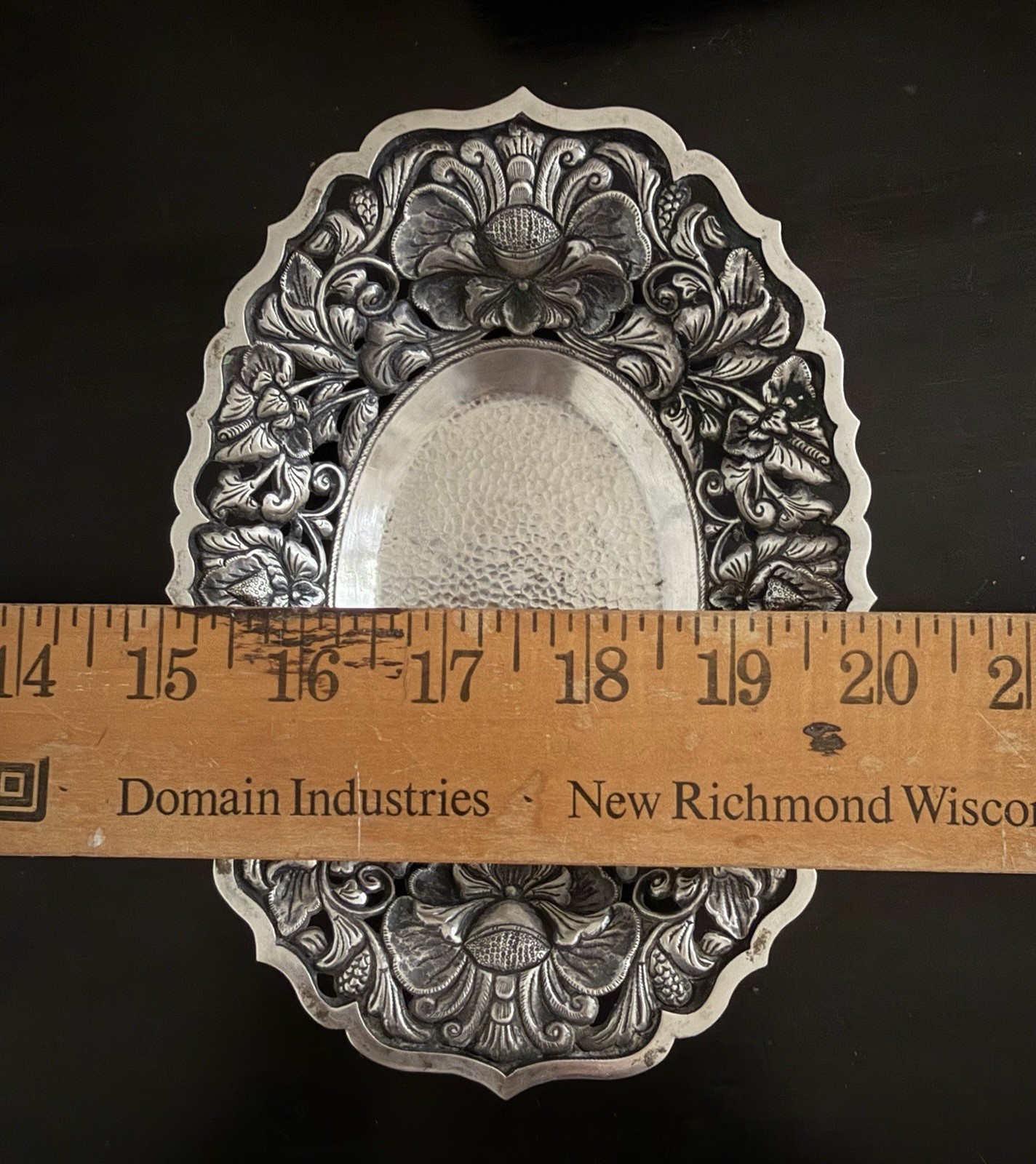 Art Nouveau Repousse 800 Sterling Silver Soap Candy Nut Trinket Bowl Dish KS